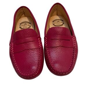 Driver Club USA Womens Pink Grained Leather Penny Loafer Moccasins Size 6